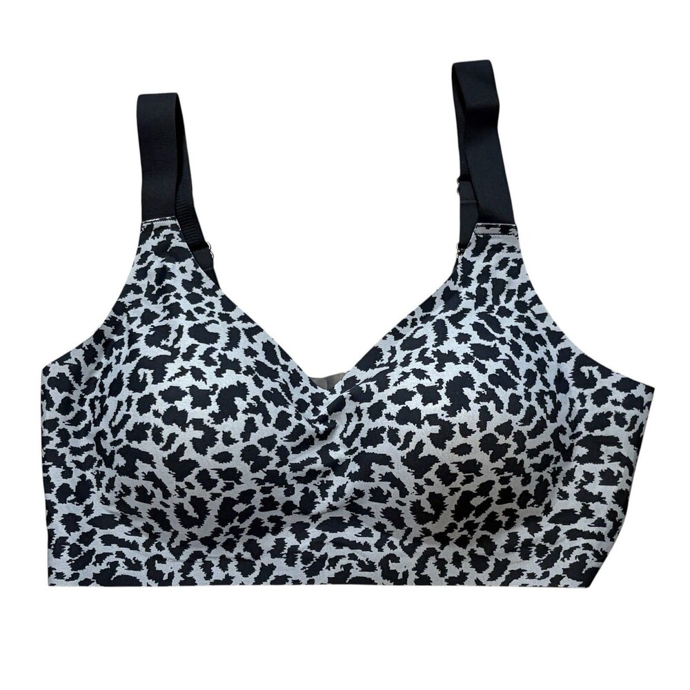 Women’s Leopard Animal Print Bra Size 2XL NIP Black & Gray